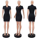 Short Sleeve V Neck Casual Dress GWLS-LD201093