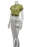 Fashion Embroidered Slim Yoga Short-Sleeve T-Shirt GWLS-LD201090