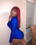 V Neck Solid Color Long Sleeve Romper GWLS-LD201019