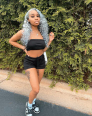 Solid Color Wrap Chest Top Two Piece Shorts Set GWLS-LD201069