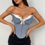 Mesh Lace Patchwork Sling Tops GOMN-K0584