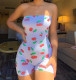Sexy Print Slim Tube Top Romper GWLS-LD201060