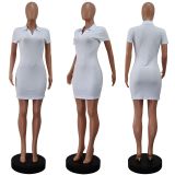 Short Sleeve V Neck Casual Dress GWLS-LD201093