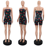 Sexy Print Slim Tube Top Romper GWLS-LD201060