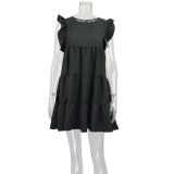 Ruffles Sleeve Loose Patchwork Casual Dress GWLS-LD201002