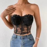 Patchwork 3D Floral Underwire Bandeau Tank Tops GOMN-M09434