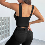 Mesh Patchwork Contrast Color Tank Top GOMN-71009