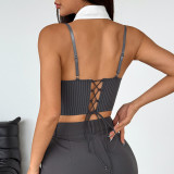 Sexy Necktie Fishbone Halter Tank Top GOMN-71070
