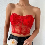 Patchwork 3D Floral Underwire Bandeau Tank Tops GOMN-M09434