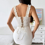 Solid Color Sleeveless Tie Up Tank Top  GOMN-71098