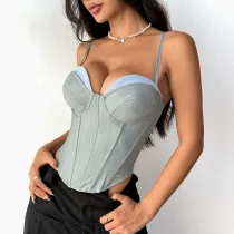Patchwork Contrast Color Tank Top GOMN-70096