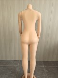 See Through Solid Color Stocking Tight Jumpsuit SFY-822