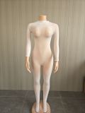 See Through Solid Color Stocking Tight Jumpsuit SFY-822