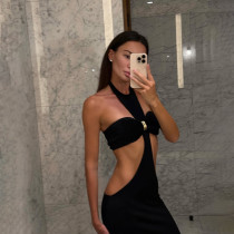 Solid Color Tube Top And Halterneck Dress 2 Piece Set GZJQ-K25S87224