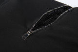 Mesh Patchwork Solid Color Hooded Top GZJQ-K25L87505