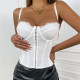 Solid-Color Lace Sling Underwire Bustier Tank Top  GOMN-C09009