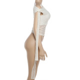 Solid Color Lace Patchwork Tight Top GZJQ-K25L88747