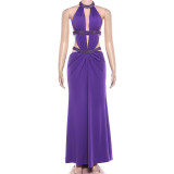 Sexy Hollow Out Backless Maxi Dress GZJQ-K25D85500