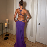 Sexy Hollow Out Backless Maxi Dress GZJQ-K25D85500
