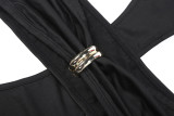 Solid Color Tube Top And Halterneck Dress 2 Piece Set GZJQ-K25S87224