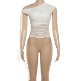 Solid Color Lace Patchwork Tight Top GZJQ-K25L88747