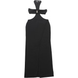 Solid Color Tube Top And Halterneck Dress 2 Piece Set GZJQ-K25S87224