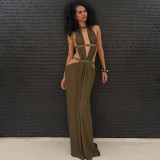 Sexy Hollow Out Backless Maxi Dress GZJQ-K25D85500