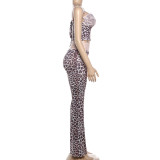 Leopard Print Sling Tight Two Piece Pants Set GZJQ-K25S86812
