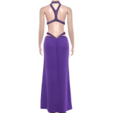 Sexy Hollow Out Backless Maxi Dress GZJQ-K25D85500