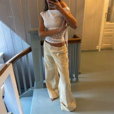 Solid Color Lace Patchwork Tight Top GZJQ-K25L88747