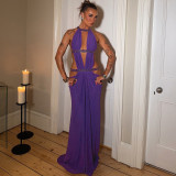 Sexy Hollow Out Backless Maxi Dress GZJQ-K25D85500