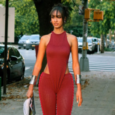 Solid Color Sleeveless Backless One Piece Outfits GZJQ-K25Q83881