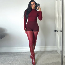 Solid Color Long Sleeve Tight Three Piece Pants Set GZJQ-K25S89466