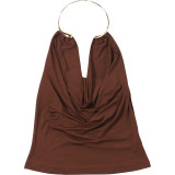 Solid Color Halterneck Backless Tops GZJQ-K25B87999