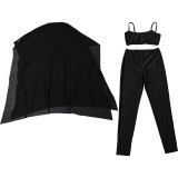 See Through Mesh Smock+Vest+Pant Three Piece Set GZJQ-K25S89478