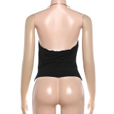 Solid Color Halterneck Backless Tops GZJQ-K25B87999