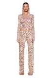 Fashion Casual Printed Zip-Up Long Sleeve Coat And Pants Suit YWXS-XS-4133