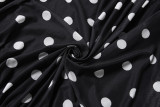 Polka Dots Print Backless Mini Dress XEF-K25D88364