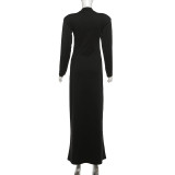 Long Sleeve Sequin Maxi Dress XEF-K25D89304