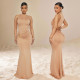 Sleeveless Solid Color Backless Maxi Dress GZIY-6361