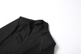 Long Sleeve Solid Color Maxi Dress XEF-K25D88955