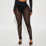 Lace See Through Casual Pants MXBF-J25PT457