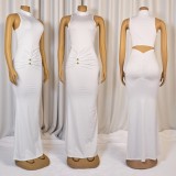 Sleeveless Solid Color Backless Maxi Dress GZIY-6361