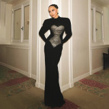 Long Sleeve Sequin Maxi Dress XEF-K25D89304