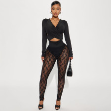 Lace See Through Casual Pants MXBF-J25PT457