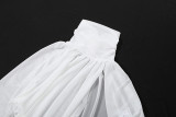 High Collor See Through Flare Sleeve Two Piece Skirt Set XEF-K25S87629