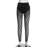 Lace See Through Casual Pants MXBF-J25PT457