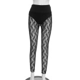 Lace See Through Casual Pants MXBF-J25PT457