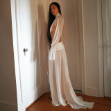 High Collor See Through Flare Sleeve Two Piece Skirt Set XEF-K25S87629