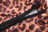 Leopard Print Long Sleeve Top Micro Flare Pants Suit XEF-K25S88816